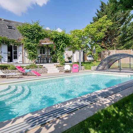Au Coeur Du Bien-Etre, Chalet Avec Piscine Chauffee Et Couverte, Spa, Sauna, Massages Monteaux Exterior foto